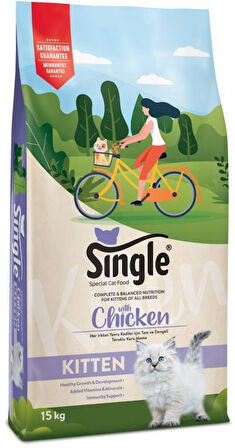 Single Tavuklu Yavru Kedi Maması 15 Kg