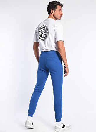 LUSKIN Mavi Daralan Kesim Baskılı Standard Fit Erkek Eşofman Alt