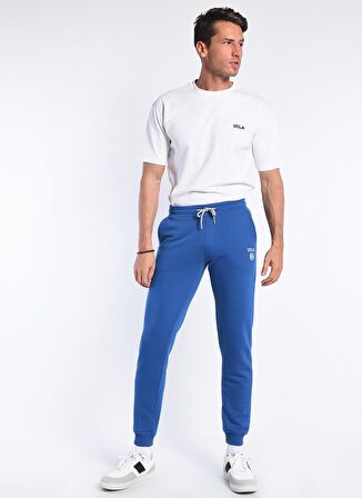 LUSKIN Mavi Daralan Kesim Baskılı Standard Fit Erkek Eşofman Alt