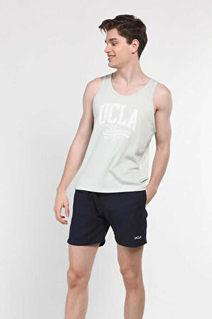 PERKINS Lacivert Deniz Şort Nakışlı Erkek Deniz Şort