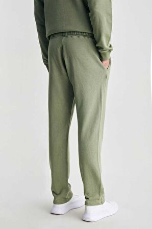 OLEG Yeşil Rahat Paça Nakışlı Standard Erkek Eşofman Alt