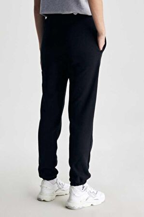 JULES Siyah Rahat Paça Nakışlı Standard Kadın Eşofman Alt