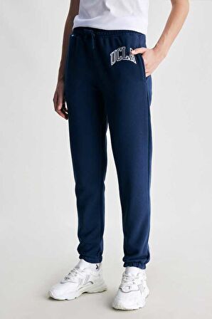 JULES Lacivert Rahat Paça Nakışlı Standard Kadın Eşofman Alt