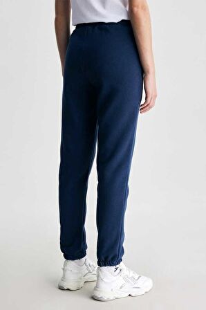 JULES Lacivert Rahat Paça Nakışlı Standard Kadın Eşofman Alt