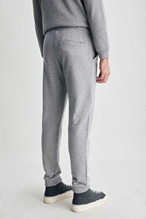 LUSKIN Gri Daralan Kesim Baskılı Standard Fit Erkek Eşofman Alt