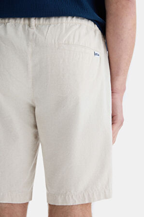 PALISADES Kahve Keten Düz Standard Fit Erkek Şort