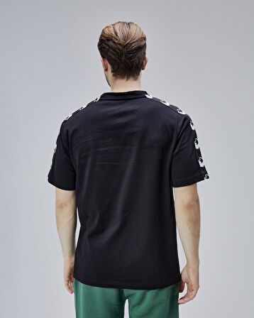 EASTWOOD Siyah Bisiklet Yaka Baskılı Oversize  Erkek Tshirt