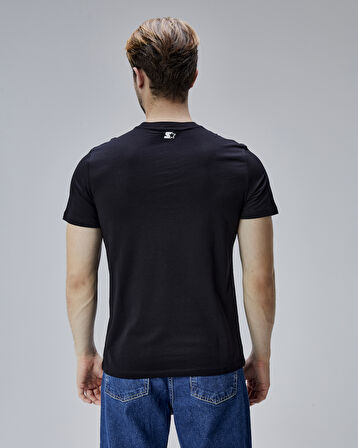 JOPLIN Siyah Bisiklet Yaka Baskılı Standard Fit Erkek Tshirt