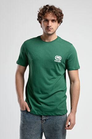 CORINTH Yeşil Bisiklet Yaka Baskılı Standard Fit Erkek Tshirt