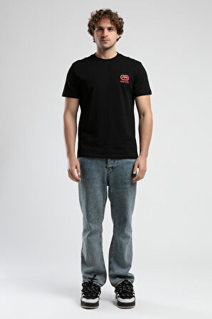 CORINTH Siyah_K Bisiklet Yaka Baskılı Standard Fit Erkek Tshirt