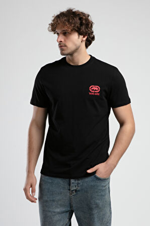 CORINTH Siyah_K Bisiklet Yaka Baskılı Standard Fit Erkek Tshirt
