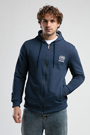 MAIDEN Lacivert Kapüşonlu Nakışlı Standard Fit Erkek Sweatshirt