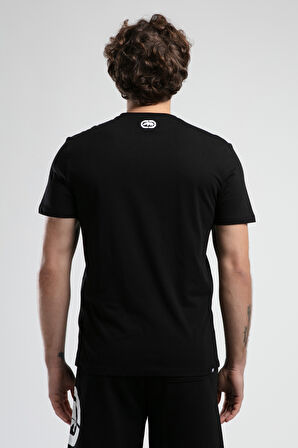 MARC Siyah_B Bisiklet Yaka Baskılı Standard Fit Erkek Tshirt