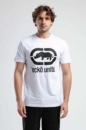 MARC Beyaz_S Bisiklet Yaka Baskılı Standard Fit Erkek Tshirt