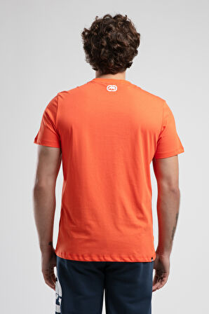 MARC Turuncu Bisiklet Yaka Baskılı Standard Fit Erkek Tshirt