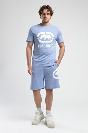 MARC Mavi Bisiklet Yaka Baskılı Standard Fit Erkek Tshirt