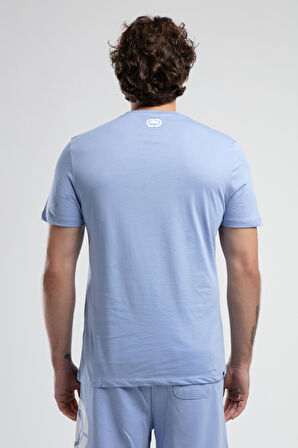 MARC Mavi Bisiklet Yaka Baskılı Standard Fit Erkek Tshirt