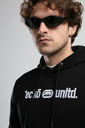 YORKER Siyah Sweatshirt Nakışlı Loose Fit Erkek Sweatshirt