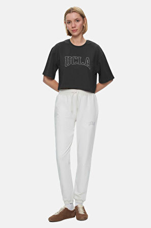 HELENA Antrasit Bisiklet Yaka  Oversize  Kadın Tshirt