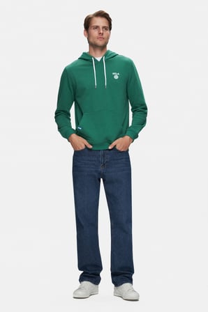 NEVADA Yeşil Kapüşonlu Baskılı Standard Fit Erkek Sweatshirt