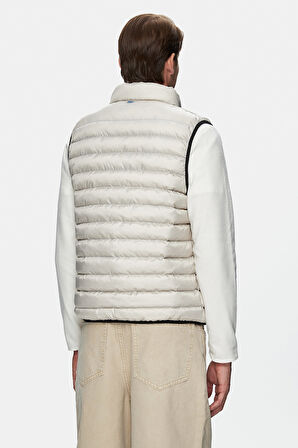 BLUME Bej Fermuarlı ve Cepli Polyester Standard Fit Erkek Yelek