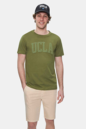 CULVER Haki Bisiklet Yaka Baskılı Standard Fit Erkek Tshirt