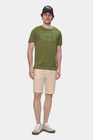 CULVER Haki Bisiklet Yaka Baskılı Standard Fit Erkek Tshirt