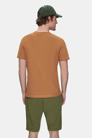 CULVER Kahve Bisiklet Yaka Baskılı Standard Fit Erkek Tshirt