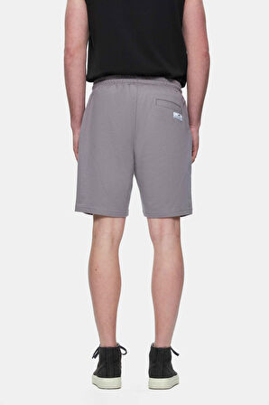 FOWLER Koyu Gri Baskılı Baskılı Standard Fit Erkek Örme Şort