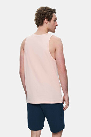 PEBBLE Toz Pembe Sıfır Kol Baskılı Oversize  Erkek Tshirt