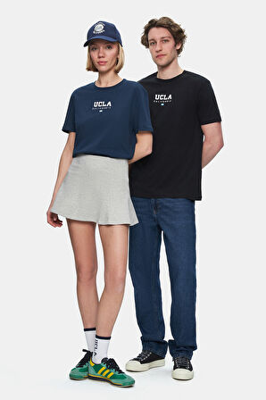 SHERMAN Siyah Bisiklet Yaka Baskılı Standard Fit Erkek Tshirt