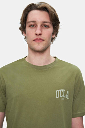 TATUM Haki Bisiklet Yaka Baskılı Standard Fit Erkek Tshirt