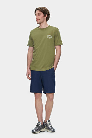 TATUM Haki Bisiklet Yaka Baskılı Standard Fit Erkek Tshirt