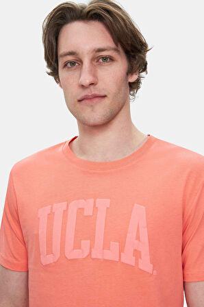 CULVER Pembe Bisiklet Yaka Baskılı Standard Fit Erkek Tshirt