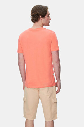 CULVER Pembe Bisiklet Yaka Baskılı Standard Fit Erkek Tshirt