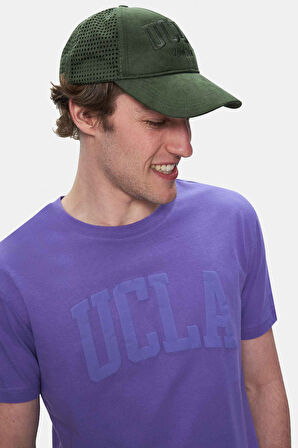 CULVER Mor Bisiklet Yaka Baskılı Standard Fit Erkek Tshirt