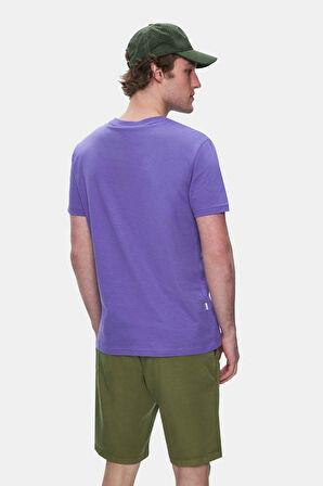 CULVER Mor Bisiklet Yaka Baskılı Standard Fit Erkek Tshirt