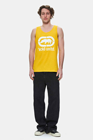 WILBER Sarı Sıfır Kol Baskılı Loose Fit Erkek Tshirt
