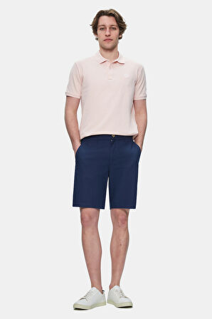 PALISADES Lacivert Keten Düz Standard Fit Erkek Şort