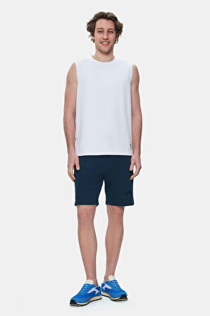 BODHI Beyaz Bisiklet Yaka Sıfır Kol Baskılı Oversize Erkek Tshirt