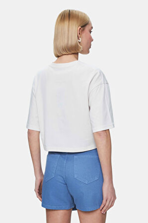 LINDA Mavi Yıkamalı Denim Şort Etek Dokuma Etiket Standard Fit Kadın Şort