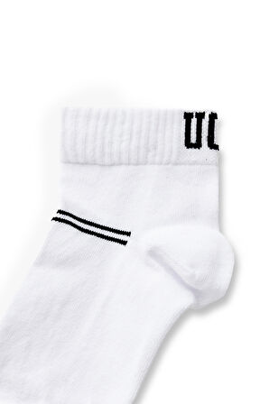 BRENNUS 3'LÜ Beyaz Uzun jakarlı Standard Fit Unisex Çorap