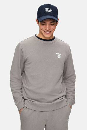 VALLEY Grafit Bisiklet Yaka Baskılı Standard Fit Erkek Sweatshirt