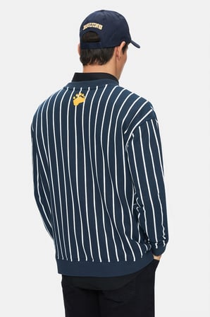NELLY Lacivert Bisiklet Yaka Baskılı Oversize Fit Erkek Sweatshirt