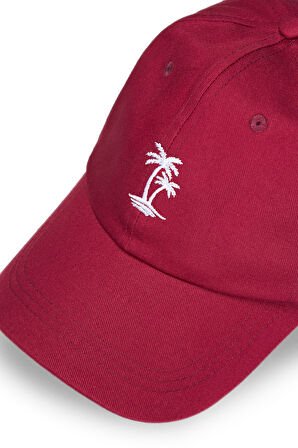 ANISTON Bordo Baseball Cap Nakışlı - Unisex Şapka
