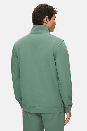 VALLEY Adaçayı Yeşili Bisiklet Yaka Baskılı Standard Fit Erkek Sweatshirt