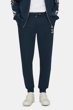 MADOC Lacivert Daralan Kesim Paçası Lastikli Baskılı Standard Fit Erkek Eşofman Alt
