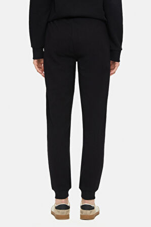 MARAIS Siyah Daralan Kesim Paçası Lastikli Baskılı Standard Fit Kadın Eşofman Alt