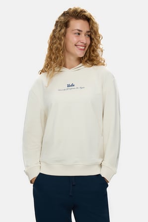NESSA Kemik Rengi Kapüşonlu Pamuklu Loose Fit Kadın Sweatshirt