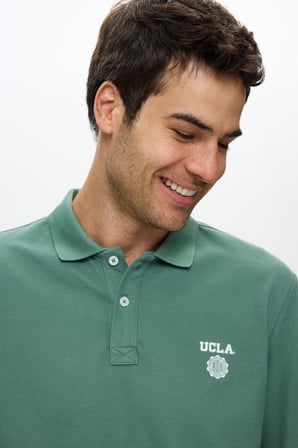 MAXWELL Adaçayı Yeşili Polo Yaka %100 Pamuk Baskılı Standard Fit Erkek Sweatshirt